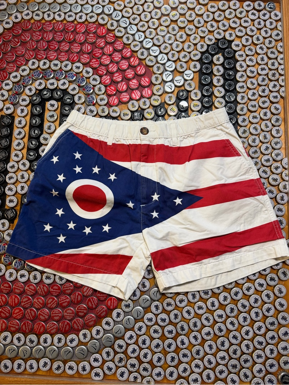 chubbies Red White Blue Ohio State Flag Stretch Shorts Men’s Medium M. NWOT